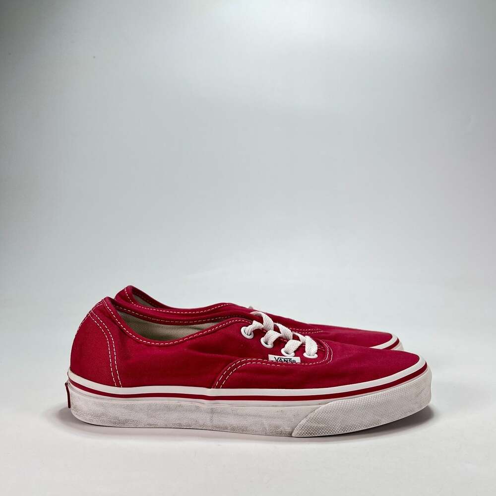 Vans Authentic Red Canvas Classic Low Top Skate Sneakers Shoes Women's Size 7.5